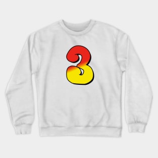 Number 3 red / yellow Crewneck Sweatshirt